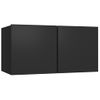 Mueble De Pared Para Tv Madera Contrachapada Negro Vidaxl