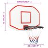 Tablero De Baloncesto Polietileno Blanco 109x71x3 Cm Vidaxl