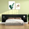 Cabecero De Cama Con Mesitas Madera Contrachapada Negro Vidaxl