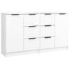 Aparadores 2 Uds Madera Contrachapada Blanco 60x30x70 Cm Vidaxl