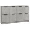 Aparadores 2 Uds Madera Contrachapada Gris Hormigón 60x30x70 Cm Vidaxl