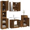 Set De Muebles De Baño 4 Piezas Madera Contrachapada Roble Humo Vidaxl