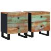 Mesitas De Noche 2 Uds De Madera Maciza Reciclada 40x33x46 Cm Vidaxl