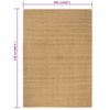 Alfombra Rectangular Yute Natural 160x230 Cm Vidaxl