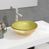 Lavabo De Vidrio Templado Dorado 35x12 Cm Vidaxl