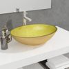 Lavabo De Vidrio Dorado 50x37x14 Cm Vidaxl