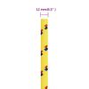 Cuerda De Barco Polipropileno Amarillo 12 Mm 25 M Vidaxl