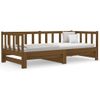 Sofá Cama Extraíble Madera Maciza Pino Marrón Miel 2x(90x190)cm Vidaxl