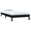 Estructura De Cama Madera Maciza De Pino Negra 90x200 Cm Vidaxl