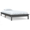 Estructura De Cama Madera Maciza De Pino Gris 100x200 Cm Vidaxl