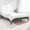 Estructura De Cama De Madera Maciza De Pino Gris 140x190 Cm Vidaxl