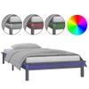 Estructura De Cama Con Led Madera Maciza Gris 90x200 Cm Vidaxl