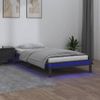 Estructura De Cama Con Led Madera Maciza Gris 90x200 Cm Vidaxl