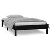 Estructura De Cama Con Led Madera Maciza Negra 90x200 Cm Vidaxl