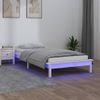 Estructura De Cama Con Led Madera Maciza Blanca 100x200 Cm Vidaxl