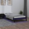 Estructura De Cama Con Led Madera Maciza Negra 100x200 Cm Vidaxl