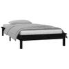 Estructura De Cama Con Led Madera Maciza Negra 100x200 Cm Vidaxl