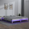 Estructura De Cama Con Led Madera Maciza Blanca 160x200 Cm Vidaxl