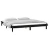 Estructura De Cama Con Led Madera Maciza Negra 160x200 Cm Vidaxl