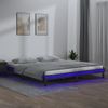 Estructura De Cama Con Led Madera Maciza Gris 180x200 Cm Vidaxl