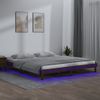 Estructura De Cama Con Led Madera Maciza Marrón Miel 180x200 Cm Vidaxl