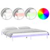 Estructura De Cama Con Led Madera Maciza Blanca 200x200 Cm Vidaxl