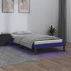 Estructura De Cama Con Led Madera Maciza Gris 75x190 Cm Vidaxl