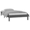 Estructura De Cama Con Led Madera Maciza Gris 75x190 Cm Vidaxl