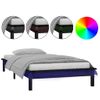 Estructura De Cama Con Led Madera Maciza Negra 75x190 Cm Vidaxl