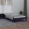 Estructura De Cama Con Led Madera Maciza Negra 75x190 Cm Vidaxl