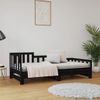 Sofá Cama Extraíble Madera Maciza De Pino Negro 2x(80x200) Cm Vidaxl