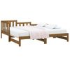 Sofá Cama Extraíble Madera Maciza De Pino Marrón 2x(90x200) Cm Vidaxl