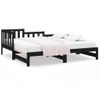 Sofá Cama Extraíble Madera Maciza De Pino Negro 2x(90x190) Cm Vidaxl