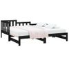 Sofá Cama Extraíble Madera Maciza De Pino Negro 2x(90x190) Cm Vidaxl