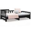 Sofá Cama Extraíble Madera Maciza De Pino Negro 2x(90x190) Cm Vidaxl