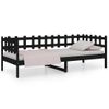 Sofá Cama De Madera Maciza De Pino Negro 80x200 Cm Vidaxl