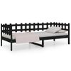 Sofá Cama Madera Maciza De Pino Negro 90x200 Cm Vidaxl