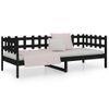 Sofá Cama Madera Maciza De Pino Negro 90x200 Cm Vidaxl