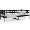 Sofá Cama Madera Maciza De Pino Negro 90x190 Cm Vidaxl