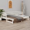 Sofá Cama Extraíble Madera Maciza De Pino Blanco 2x(80x200) Cm Vidaxl