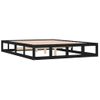 Estructura De Cama De Madera Maciza Negra 160x200 Cm Vidaxl