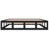 Estructura De Cama De Madera Maciza Negra 160x200 Cm Vidaxl