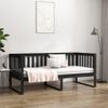 Sofá Cama Madera Maciza De Pino Negro 90x200 Cm Vidaxl