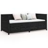 Sofá Cama De Madera Maciza De Pino Negro 100x200 Cm Vidaxl