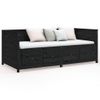 Sofá Cama Madera Maciza De Pino Negro 90x200 Cm Vidaxl