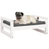 Cama Para Perros Madera Maciza De Pino Blanco 65,5x50,5x28 Cm Vidaxl