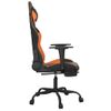 Silla Gaming Masaje Y Reposapiés Cuero Sintético Negro Naranja Vidaxl