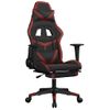 Silla Gaming Masaje Reposapiés Cuero Sintético Negro Rojo Tinto Vidaxl