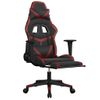 Silla Gaming Masaje Reposapiés Cuero Sintético Negro Rojo Tinto Vidaxl