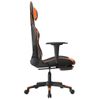 Silla Gaming Masaje Y Reposapiés Cuero Sintético Negro Naranja Vidaxl